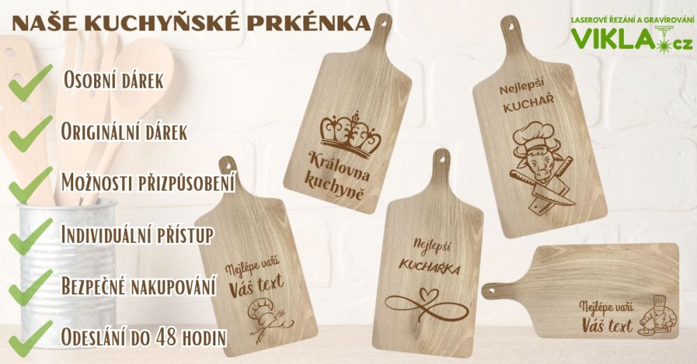 Ideální dárek pro vaše blízké s možnosti personalizace - Velikost prkénka - L (42x20x1,5cm)