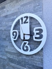 Dřevěné nástěnné hodiny STYLE - bílé