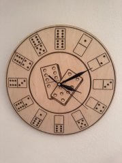 Dřevěné nástěnné hodiny  - DOMINO