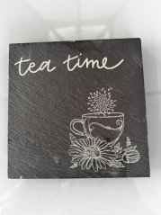 Břidlicový podtácek - Tea time 4ks